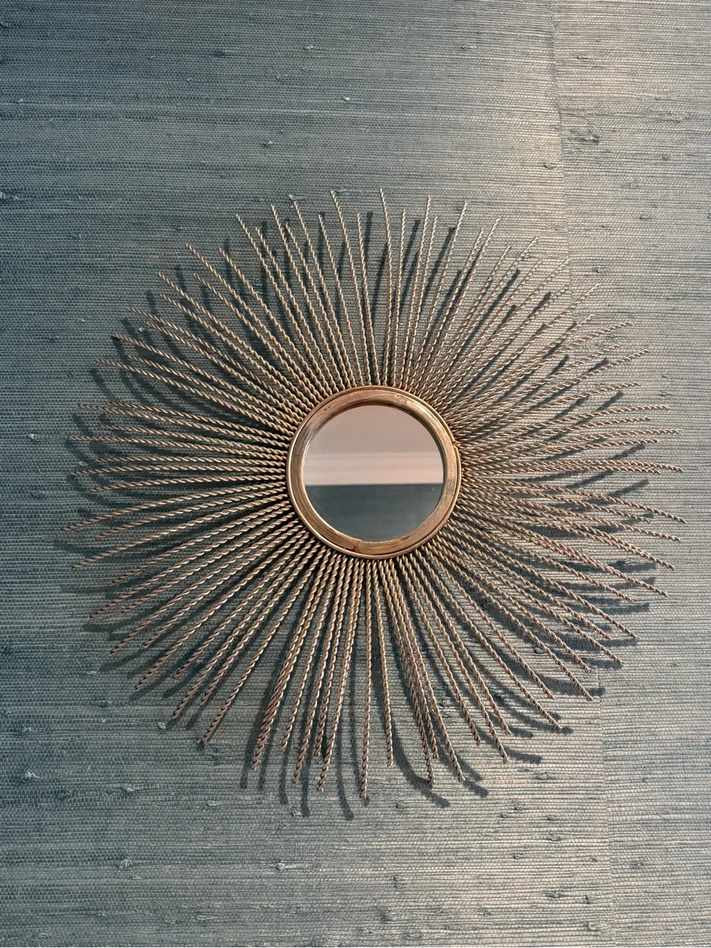 Vintage Silver Sunburst Wall Mirror
